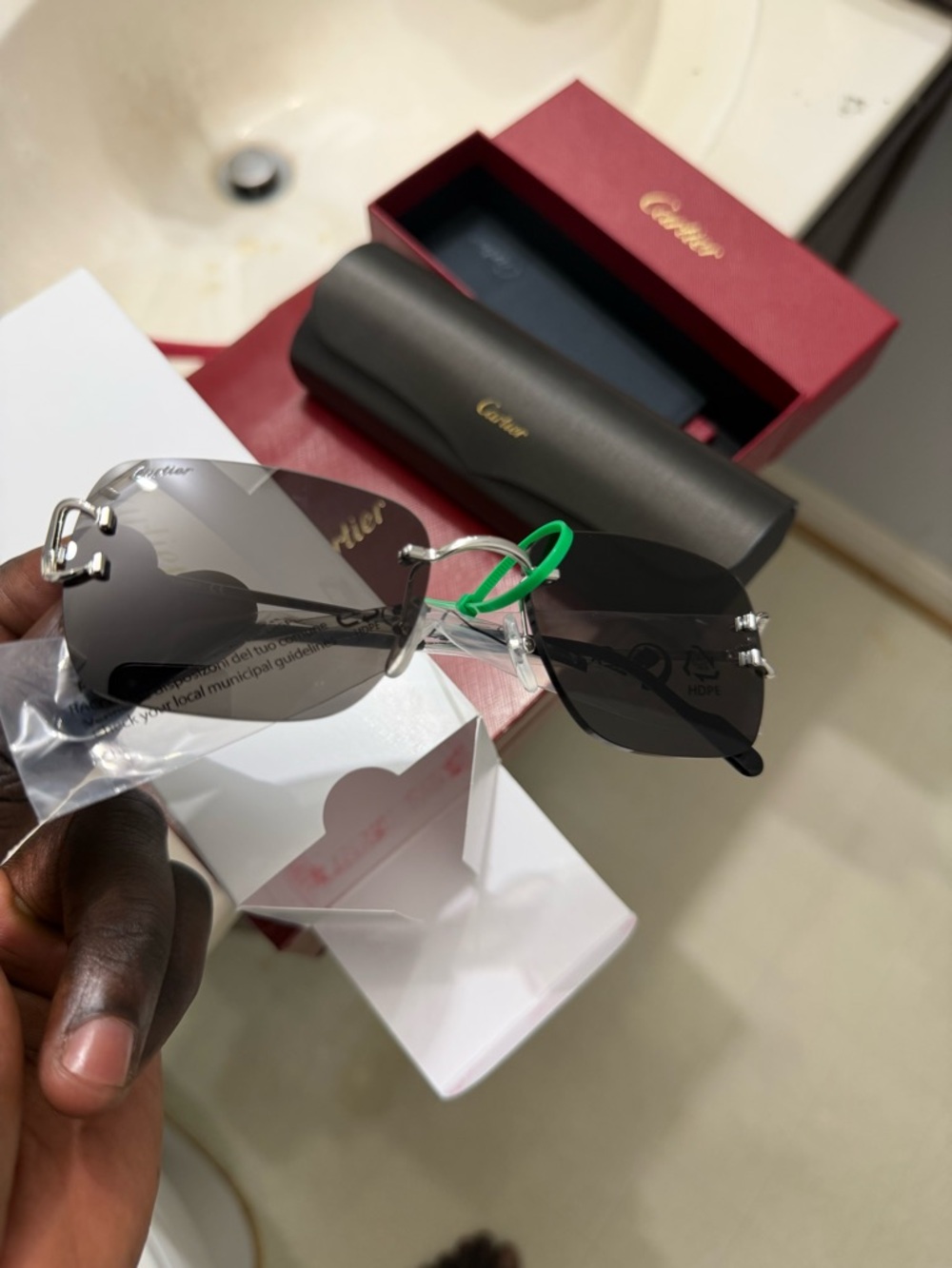 Cartier Rimless Sunglasses - Black Smoke Lenses